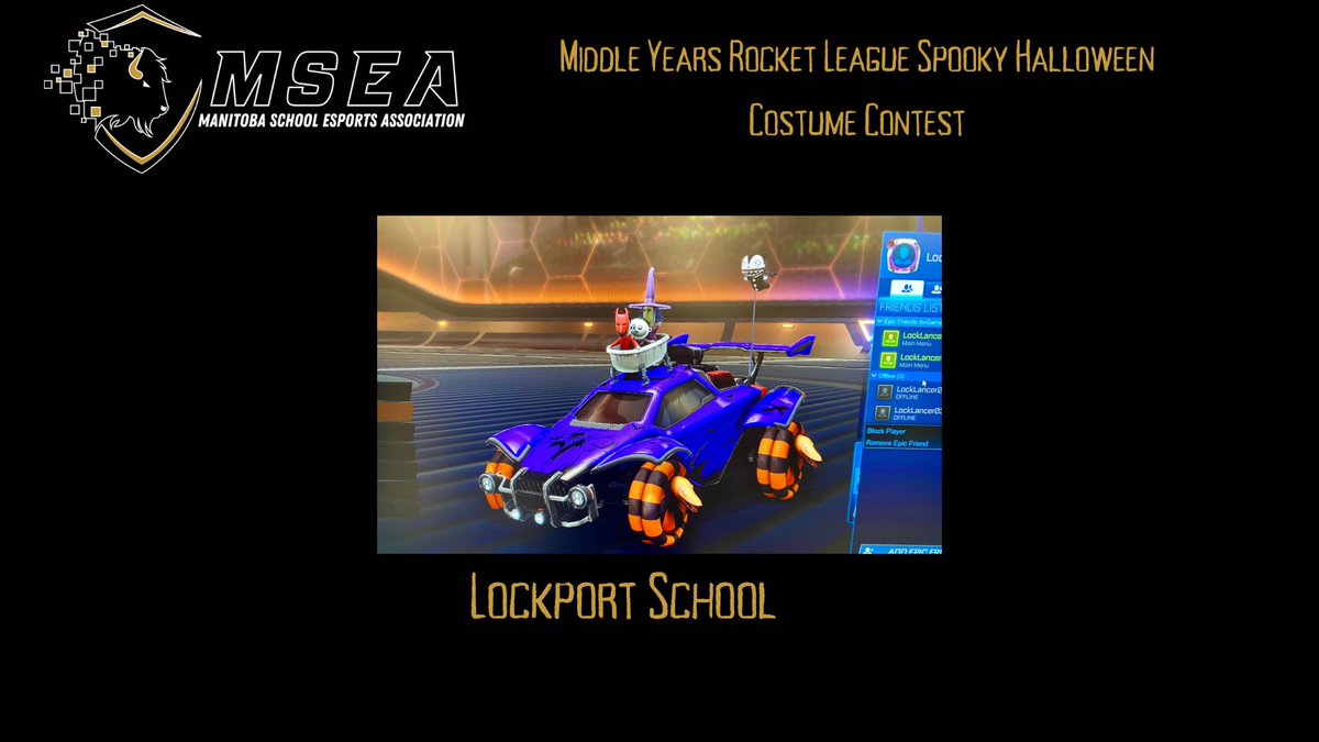 Congrats to <a href="/LOCK_LSSD/">Lockport Middle School</a> for winning the 2nd annual #MSEA_gg Rocket League Spooky Halloween costume contest.  And a huge thanks to all who participated