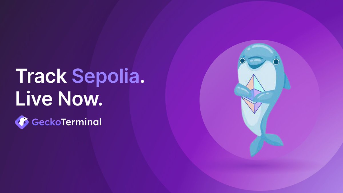 Now tracking Sepolia Testnet on GeckoTerminal.🔹 #Sepolia Testnet is a  Proof-of-Stake (PoS) network that provides a testing environment for  Ethereum contract and app developers. The goal is to enable testing and  experimentation