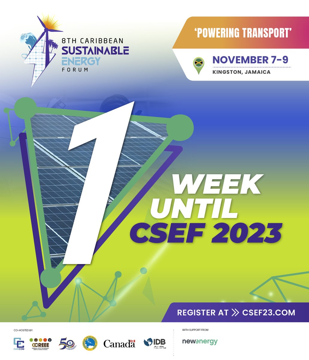CARICOMorg's tweet photo. โณAre you ready for the Caribbean Sustainable Energy Forum?
๐
Nov 7-9 2023
๐บ๏ธKingston,๐ฏ๐ฒ
๐Get ready to power up for a greener Caribbean!
๐ป Visit https://t.co/wYlhqADSNP for more info
#CARICOMENERGY #CSEF2023 #CSEF8 #WOMENINENERGY #CEM23 #ENERGYMONTH https://t.co/oUKDSwXkWQ