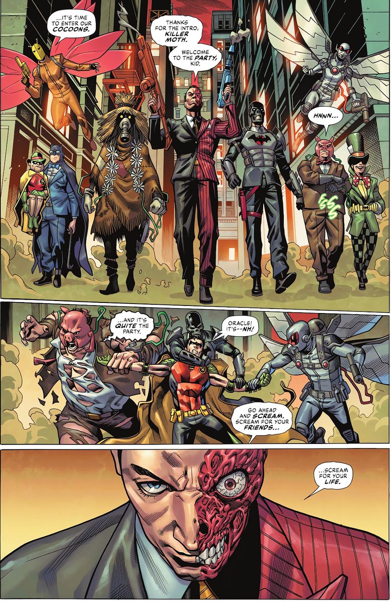 King_Hyperion89's tweet photo. DC Comics Batman/Catwoman: The Gotham War: Scorched Earth

Gotham Rogues with equipment from the Batcave terrorize the city. Nightwing, Robin and the Batfam engage them. Red Hood intercepts a meteor headed towards Gotham. Catwoman dies? No she's ok.

#DCComics #Batman #GothamWar https://t.co/ZbVqBcTLnY