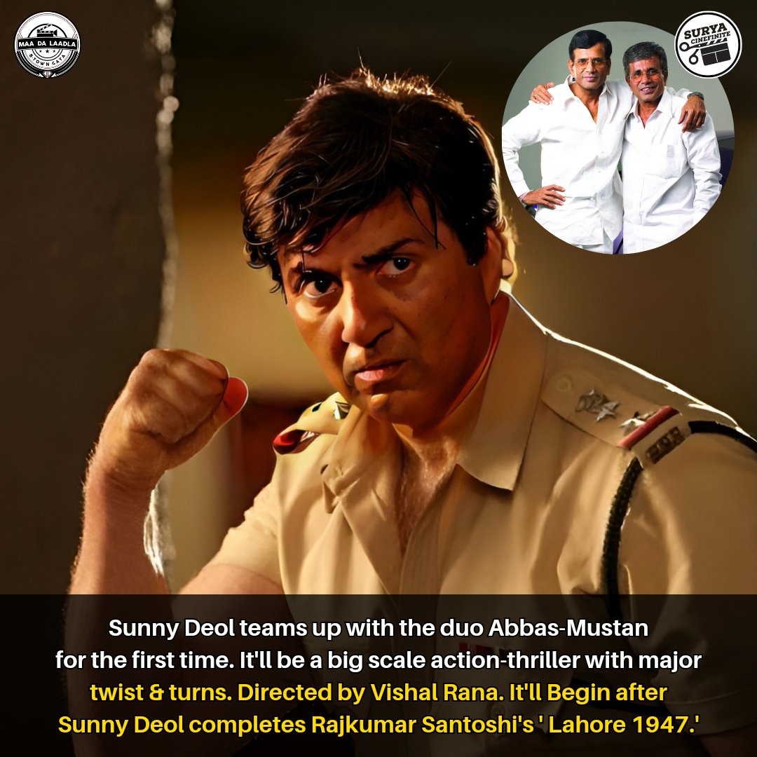 #SunnyDeol to team up with the duo #AbbasMustan for the very first time! 😎🔥

@iamsunnydeol