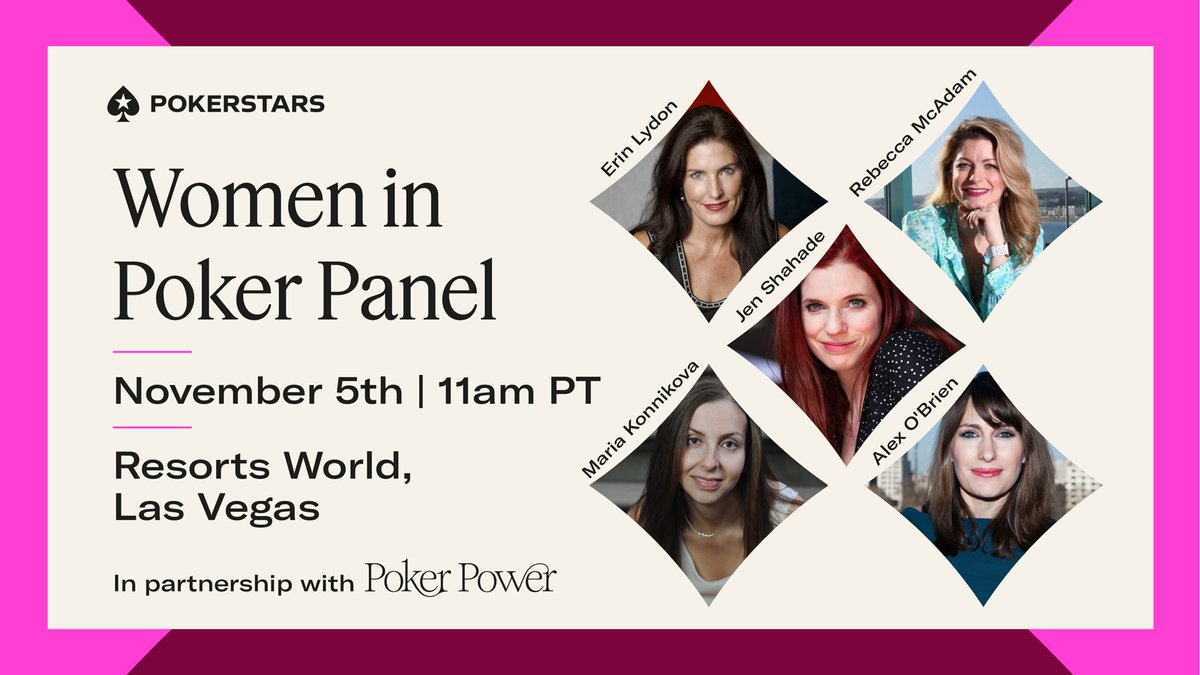 joinpokerpower's tweet photo. Rockstar panel this way! >> We're eager to continue our impactful work with @PokerStars and to bring more women to the table, discussing life skills gained through playing #poker.

Register your interest for the PokerStars Women in Poker Event here: https://t.co/kMWZSfz9Ts https://t.co/aOKyUcvUa1