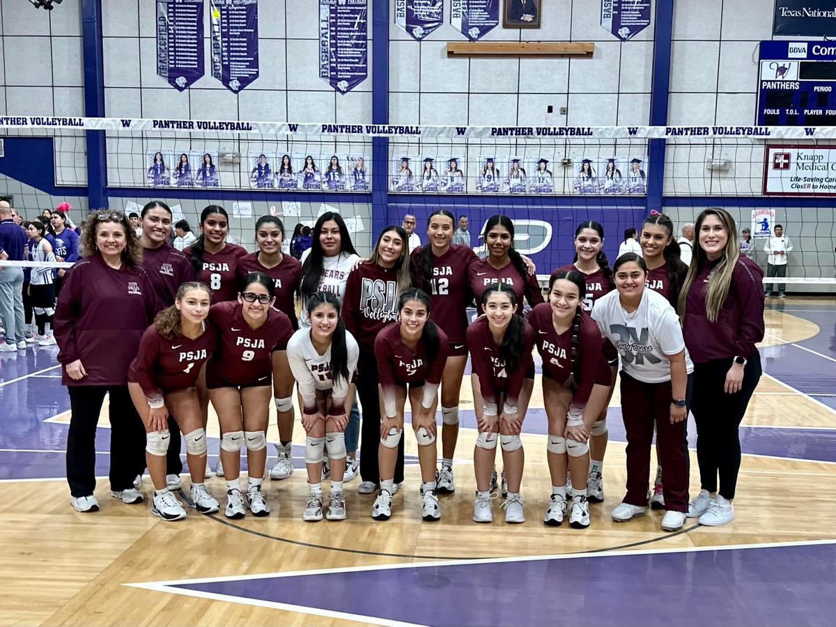 Congratulations @PSJAVolleyball 3x Bi District Champions! ♥️🐻🏐🏆 #LadyBears #BiDistrictChamps #PSJAProud