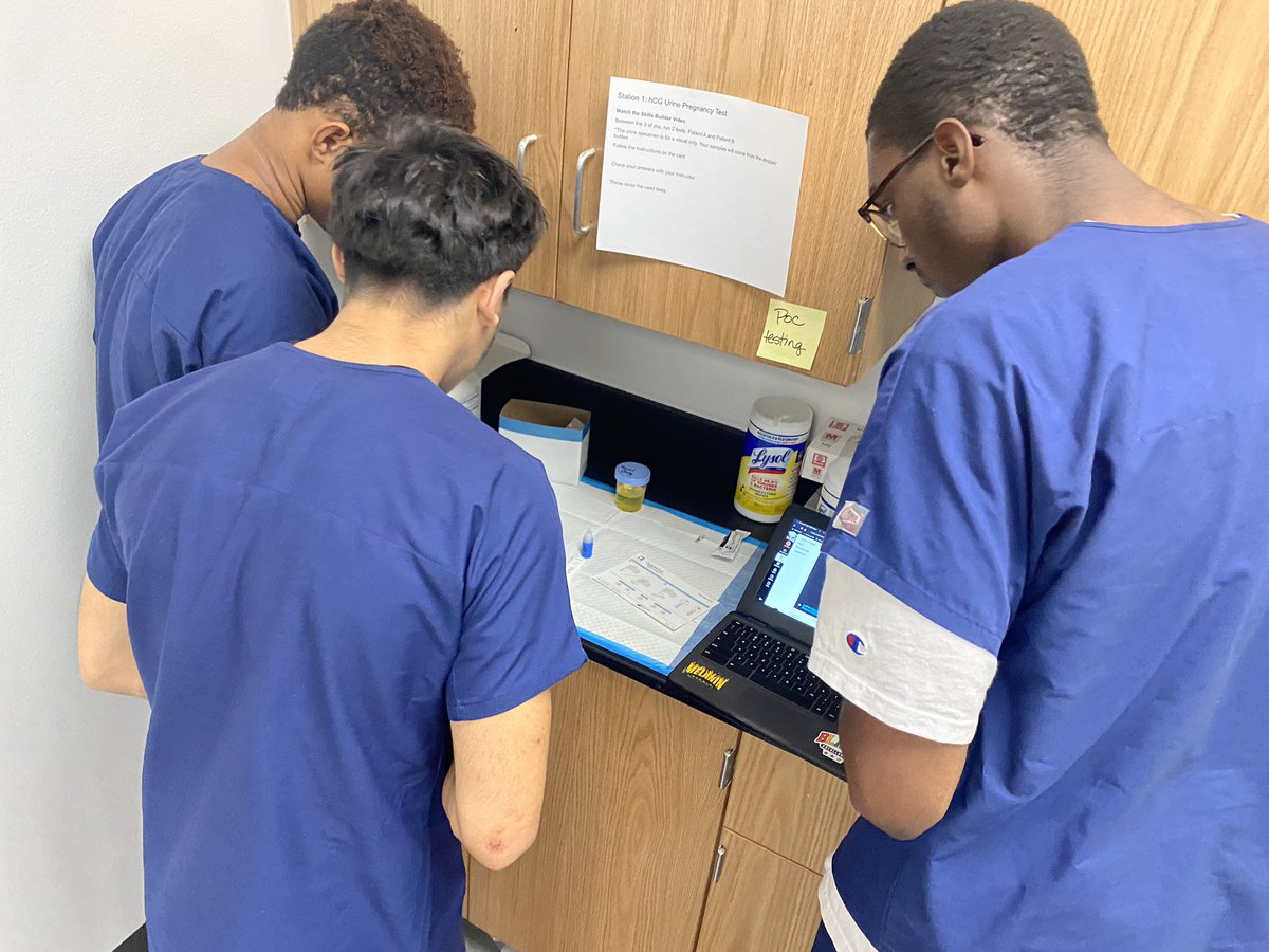 SuzyQPaylor's tweet photo. @NHSTexans Medical Assisting students are continuing to rock their skills! Today they focused on Point of Care testing performed in clinics like testing for Strep, Mono, and Pregnancy and performing a Urinalysis. I am so proud of my future health professionals! @NisdCTE https://t.co/nefCjX8hA7