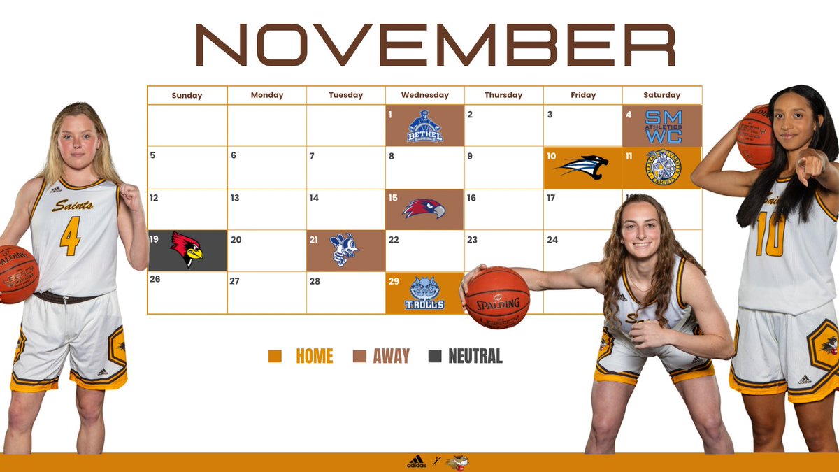 November upcoming opponents! 🏀🐾 

#LETSGOSAINTS