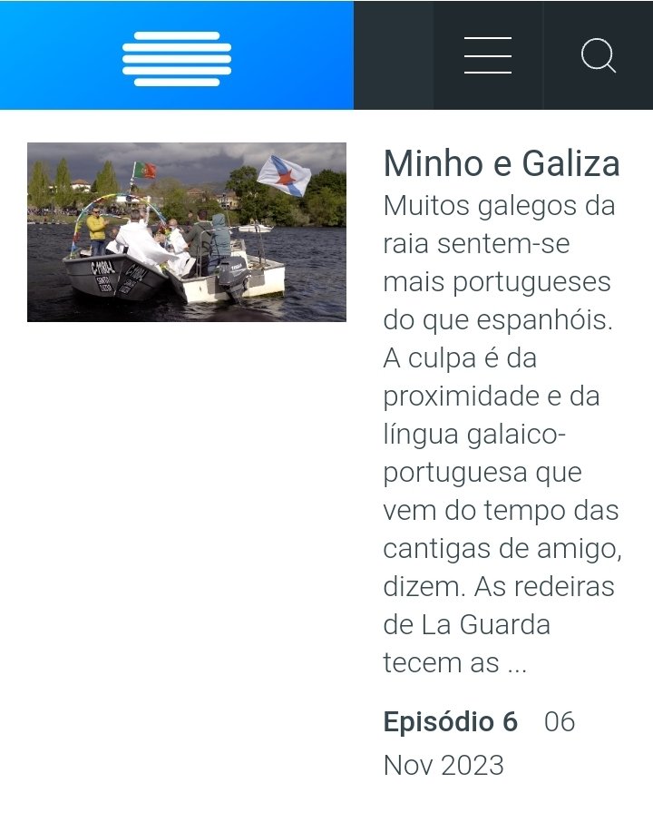 Não dá para perder no próximo 6 de Novembro na RTP Play: 
"Minho e Galiza - Portunhol - Documentários - RTP" shar.es/agXyQA