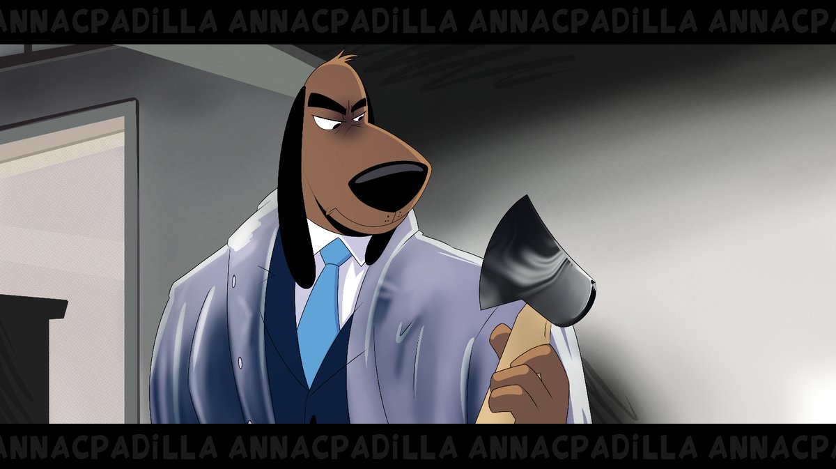 AnnacPadilla's tweet photo. Happy Halloween! I redrew a screenshot of American Psycho feat. my #dwdoc Patrick Easton. #fanart #furryart #darkwingduck https://t.co/pZPZryoKMm