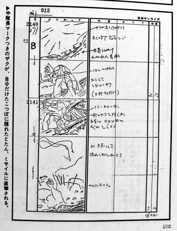 そういや「部下を思いやって退避壕から押し出す中隊長ザク」の件、本編だと行けよ!フンス!みたいなコミカル演技までつけられてて、どうやってそう読めるのかわからんと言う話をまたしていた。 #繰言