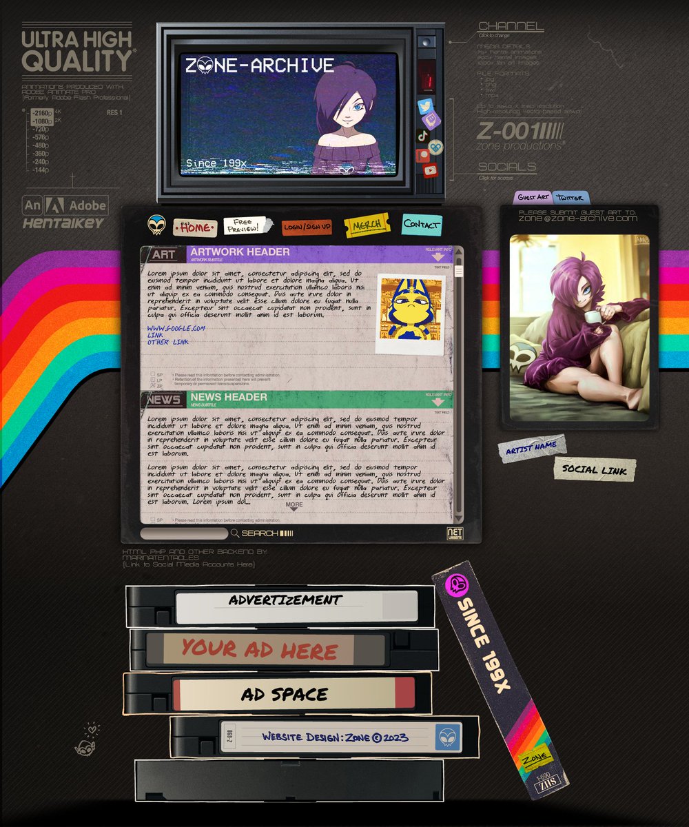 From being demonetized on YT to losing my apartment, 2023 has been a pretty stinky year! I really want to try and get the ball rolling again with adult art &amp; animation. I've been redesigning my site so it's not something I have to manually edit HTML to update. What do you think?