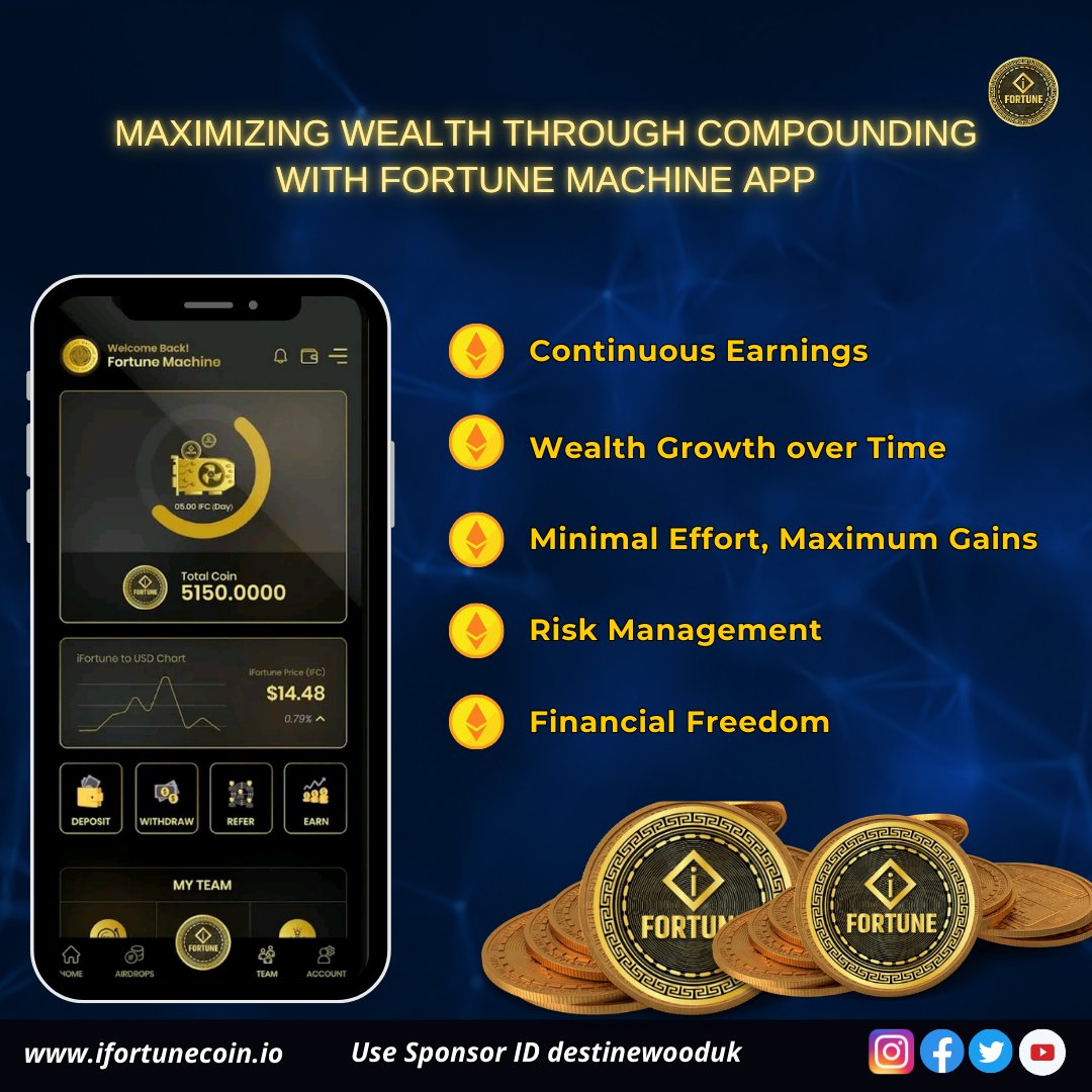 Compounding your crypto assets has never been this easy. Watch your returns grow exponentially, leading you to financial prosperity. Join us on this incredible journey
#CryptoRevolution #DigitalCurrency #InvestmentOpportunity
#FortuneMachine #CryptoWealth #FinancialProsperity