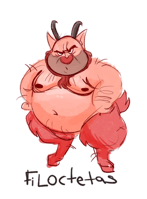 I was watching the Hercules movie and I remembered how beautiful Philoctetes was and that gave me my first gay thoughts when I saw her as a child.  And then I saw a YTPH where they call him phyloctetas and he made me laugh  And I gave him MAN boobies