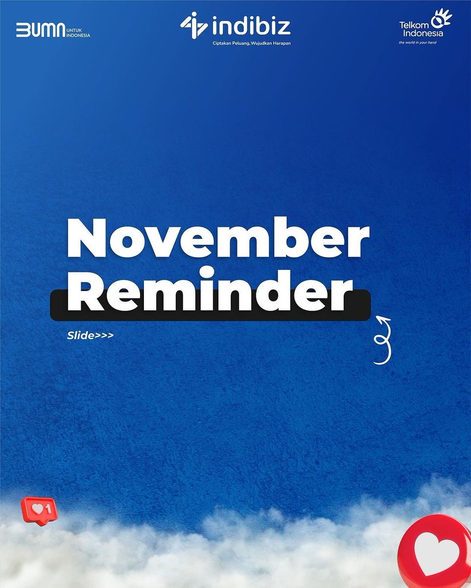 indibizmagelang's tweet image. Welcome November! 🔥
Save & share sebagai reminder untuk bisa berkembang lagi Sobiz✨💪
#indibiz #indibizjtd #ciptakanpeluangwujudkanharapan #ekosistemsolusiduniausahaindonesia #fyp #viral