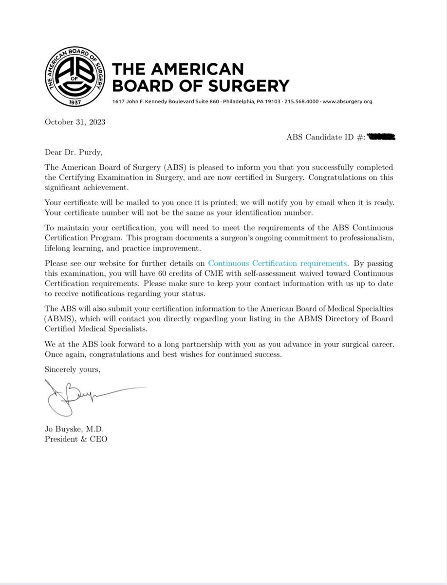 Officially a board certified general surgeon!! Thank you @HarborUCLASurg for the unmatched clinical training & board prep! @AmBdSurg