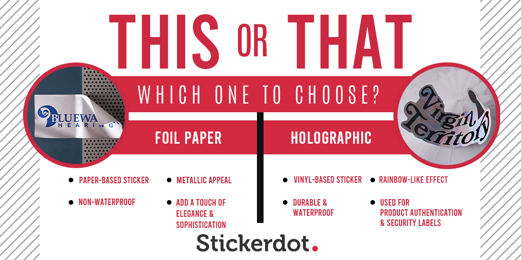 StickerDot's tweet image. 🤍 Foil Paper are stickers that give a touch of elegance and sophistication with a metallic appeal to your designs. 

🌈 Holographic stickers offer a creative style with its rainbow-like effect. Usually for #securitylabels.

Click here. bit.ly/3hf92rL
.
.
.
#thisorthat