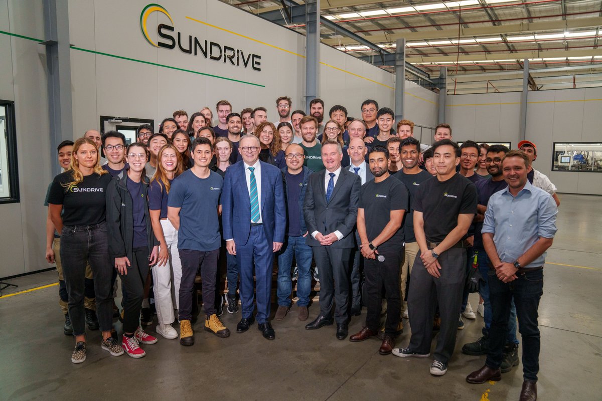AlboMP's tweet photo. The most efficient solar modules in the world are being made here in Australia. 

And we’re backing SunDrive, an Australian company, to produce more of them.

It will make cleaner and cheaper solar energy even more affordable – while creating jobs right here at home. https://t.co/crpTf7nRek