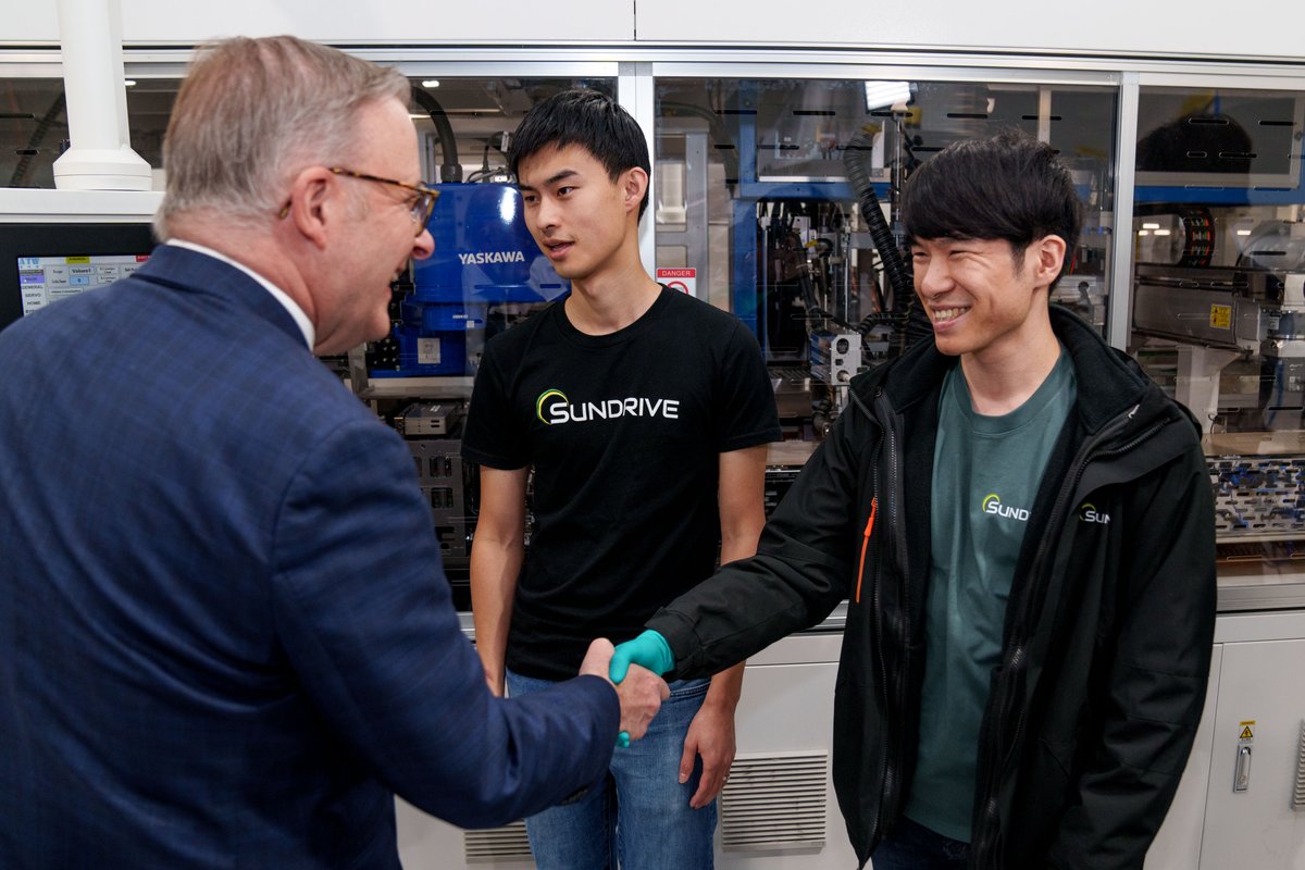 AlboMP's tweet photo. The most efficient solar modules in the world are being made here in Australia. 

And we’re backing SunDrive, an Australian company, to produce more of them.

It will make cleaner and cheaper solar energy even more affordable – while creating jobs right here at home. https://t.co/crpTf7nRek
