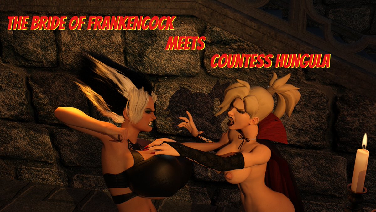 jca0079's tweet photo. Hello, Futa Fiends!  What was originally intended to be 1 or 2 images ended up being a whole set!  A little scene inspired by Universal's Monsters, starring Brenna with special guest Mercy.  Happy Halloween! https://t.co/rkibIOvRBm