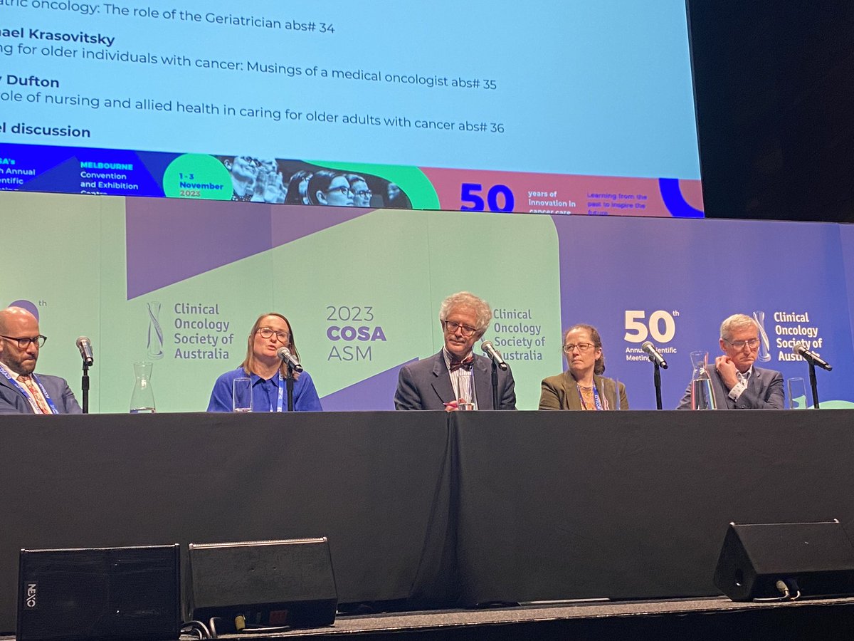 Great leadership by <a href="/COSAoncology/">COSA</a> giving a plenary platform to speak about improving care for older people with cancer #COSA2023
