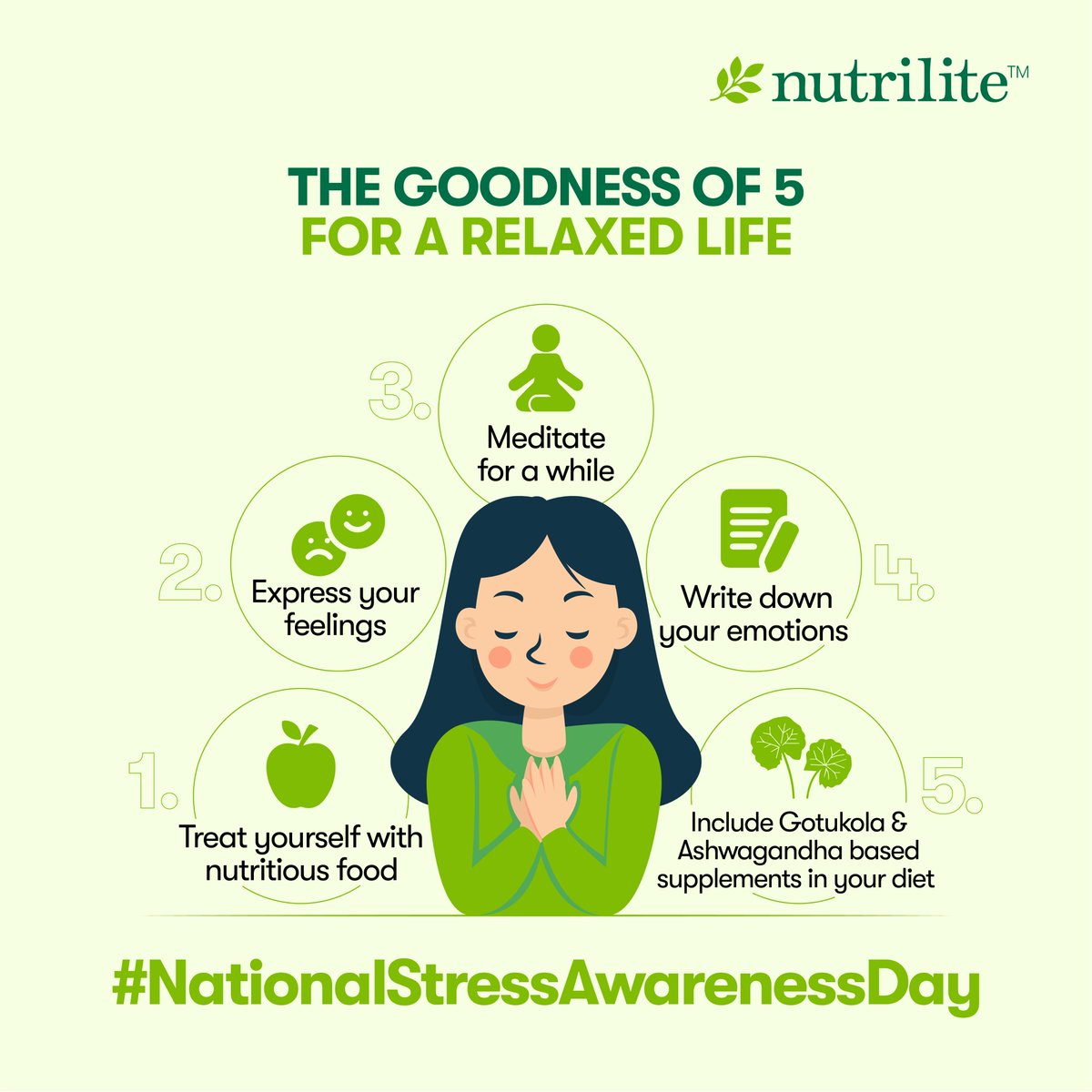 On this National Stress Awareness Day, let’s add the goodness of 5 self-care tips in our daily schedule and prioritize our mental health to lead a happier, healthier life.
#Nutrilite #HealthyLiving #StressAwarenessDay