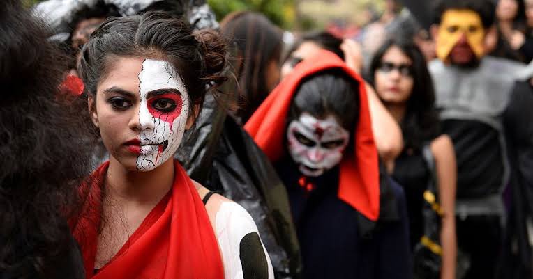 Indians especially many Hindus have problems celebrating Hindu festivals. They call them as regressive but Halloween is the most scientific and progressive festival they are celebrating.They have problems dressing up their children as Lord Ram and Krishna but not as monsters
