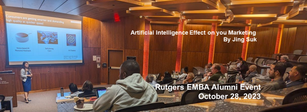 RutgersEMBA's tweet photo. Rutgers EMBA—The Powerhouse—hosted yet another Alumni Seminar recently.  The topic was Artificial Intelligence and Marketing Strategy, presented by Jing Suk.
https://t.co/EPkartNgu5 https://t.co/irY0QVQ3tn