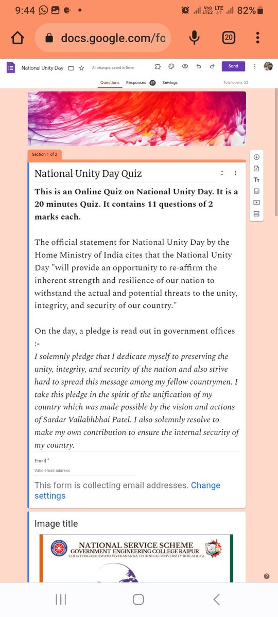 GECR_NSS's tweet image. NSS,GECR volunteers successfully celebrated #RashtriyaEktaDivas2023 and taken pledge for the country.Also they have done #UnityRun in Morning and also organised an #OnlineQuiz in the evening and spread awareness about the day.
@narendramodi  @YASMinistry @_NSSIndia @ianuragthakur