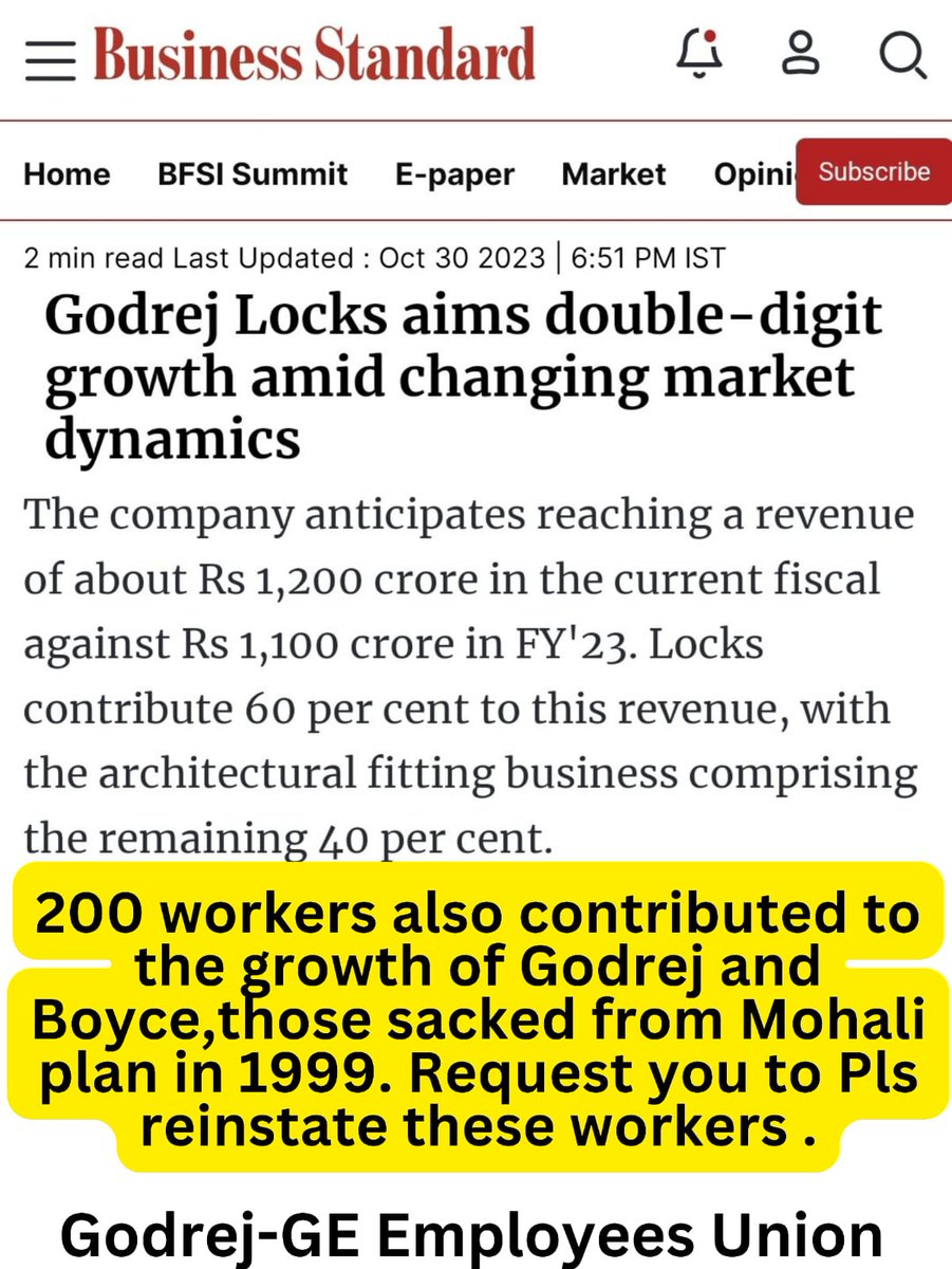 Godrej-GE Employees Union®(Since 1998) tweet media