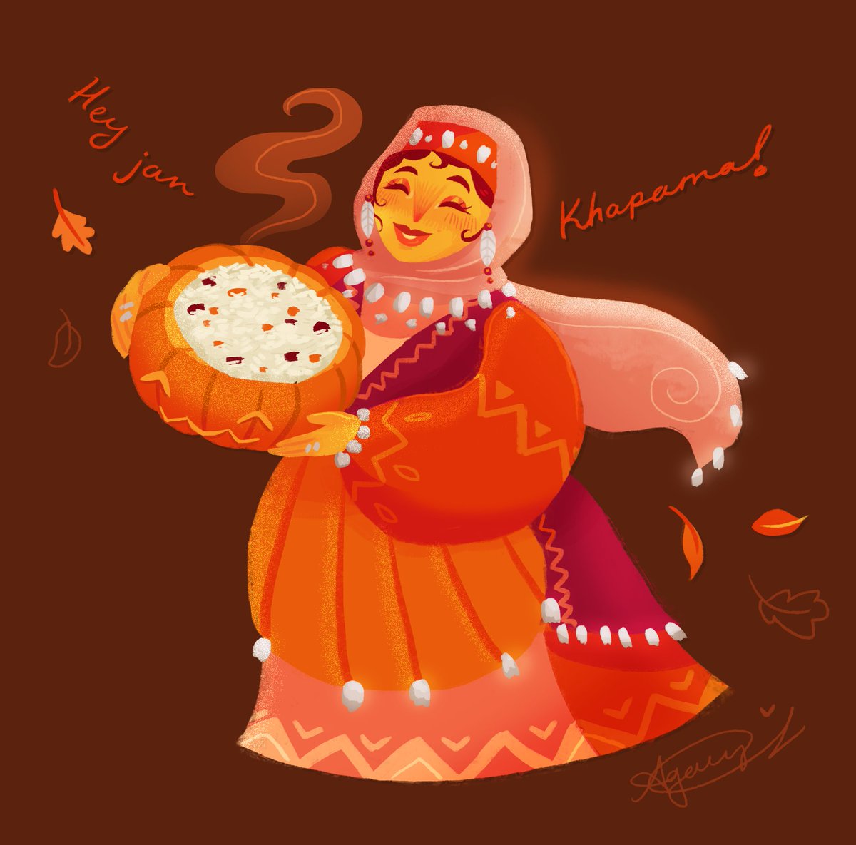 🎃🧡🍂 Hamov hotov Khapama~ Happy Halloween everyone!! Tsovik isn't sure what a jackolantern is so she made khapama for you