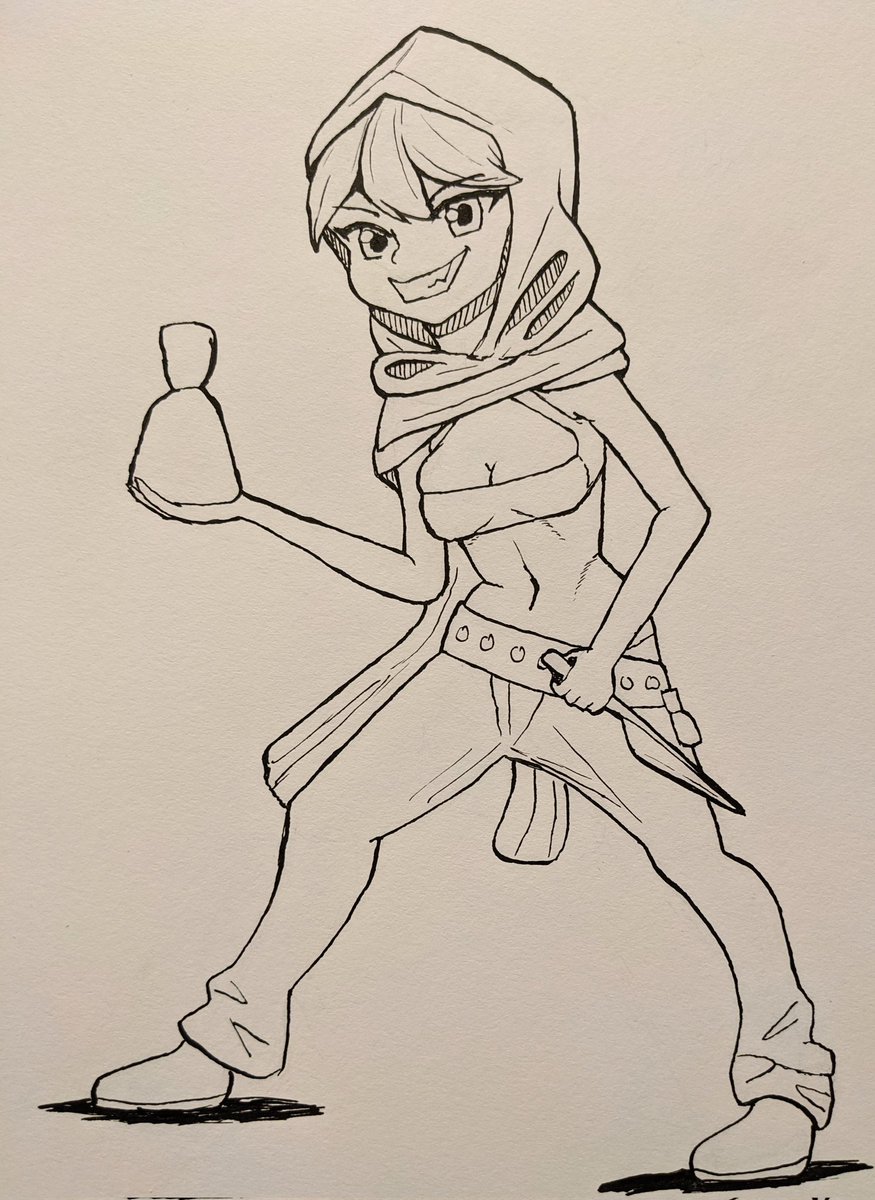 LucidFlowArt's tweet photo. Day 31 - Halfling Thief

#inktober #inktober2023 #inktober2023day31 #fantasyart #halfling #thief #traditionalart #inkdrawing https://t.co/4t0iSJFDc2