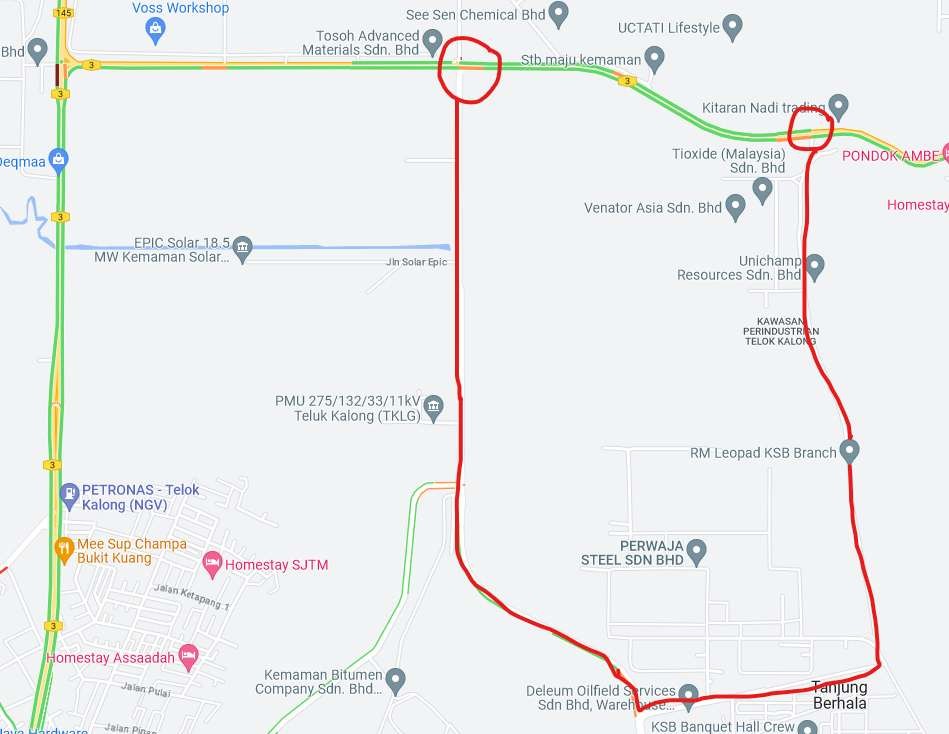 NOTIS PENUTUPAN LALUAN FT03, JALAN KUALA TERENGGANU – KUANTAN (JALAN LAMA) SEKSYEN 397 – 400 (KAWASAN INDUSTRI TELUK KALONG), KEPADA SEMUA JENIS KENDERAAN
<a href="/JKRTerengganu/">JKR Terengganu</a> <a href="/HasliJKR/">Hasli Ibrahim (Ir. Dr.)</a> <a href="/MoALiS114/">MoALiS</a> <a href="/IPJKR_Official/">JKR Malaysia Rasmi</a>