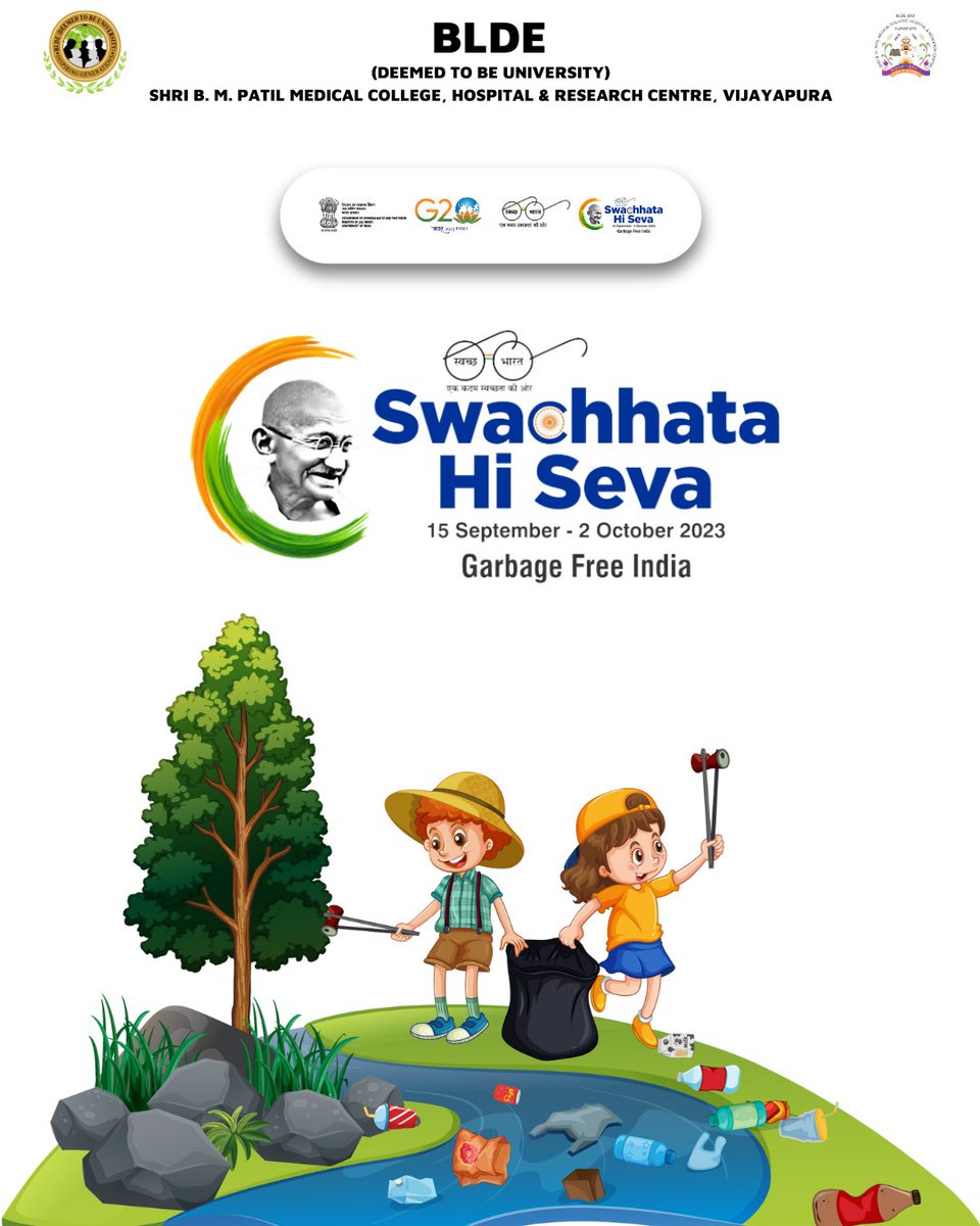 bldedu's tweet photo. Swachhata Hi Seva campaign organised by BLDE(Deemed to be University), SBMPMC, Vijayapura.

#SwachhataHiSeva #GarbageFreeIndia #environment #clean #cleanenvironment #ugc #g20 https://t.co/lINaSxju8K
