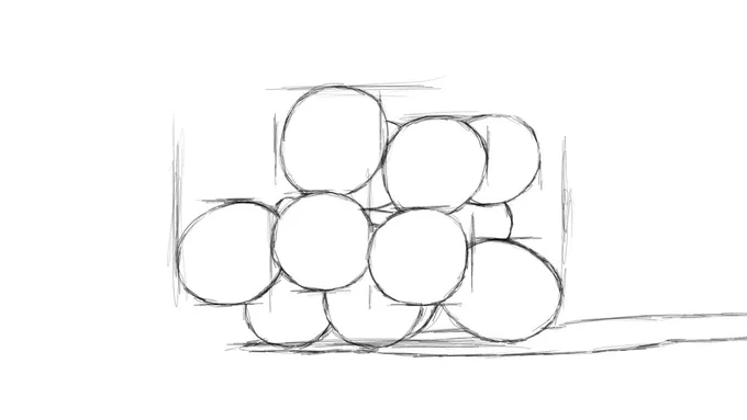 1時間30分くらいで描いた葡萄。 明暗のややこしい部分はあるけど、描き始めは光の当たるところとカゲの塗り分けを意識するようにしてる。 ↓メイキング動画↓ 