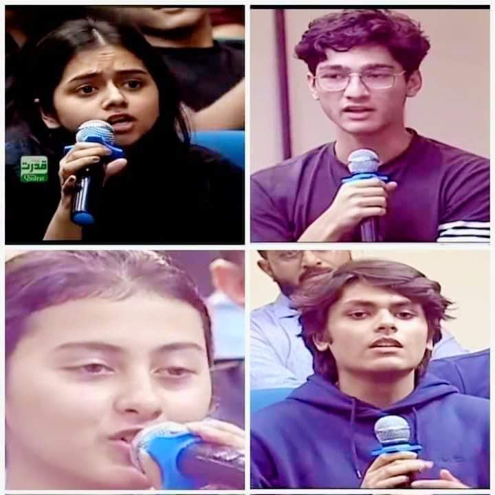 ان چار اسٹوڈنٹس نے کئی کالی بھیڑوں کے چہروں سے نقاب اتار دیا ہے اب واقعی انہیں سیلوٹ کرنے کو دل کرتا ہے ان معصوموں کو بھی نہیں پتا تھا کہ انکے سوال کہاں کہاں میزائل بن کر گرینگے