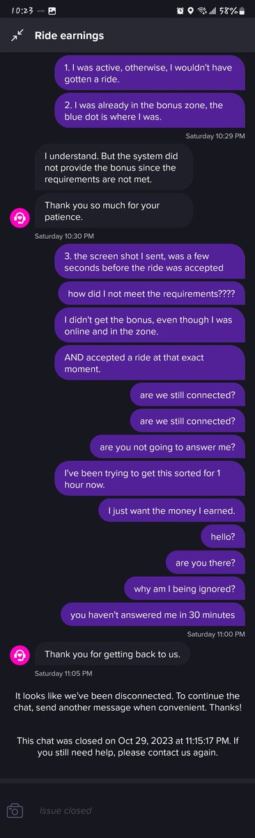 mmarsha49's tweet photo. @davidrisher @AskLyft @exposelyft 
I absolutely love when they just ignore you too. That's truly a comforting feeling when you're trying to get help for an issue. https://t.co/Z91vc3ANq3