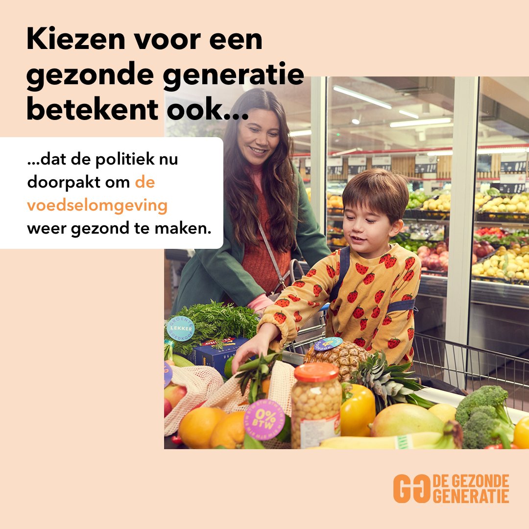 Overgewicht is een ernstig gezondheidsprobleem in Nederland. Wij roepen daarom de politiek op: maak de gezonde keuze makkelijk, met maatregelen als 0% btw op groenten en fruit, een slimme suikertaks op frisdranken en een verbod op kindgerichte voedselmarketing. #verkiezingen2023