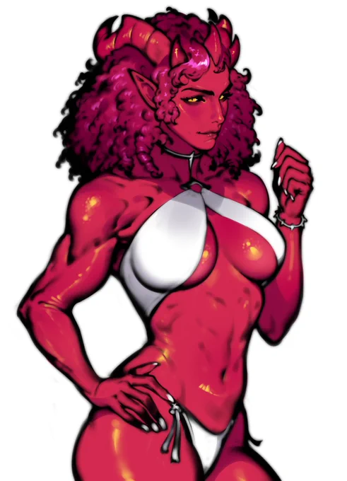 Eris (Tiefling & human form) commission 