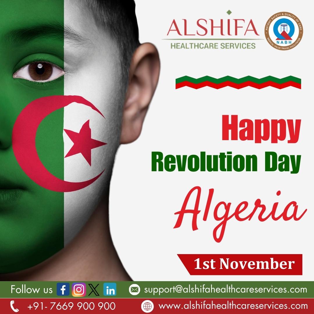 HAPPY REVOLUTION DAY 📷🅻🅶🅴🆁🅸📷
The Anniversary of the Revolution in Algeria takes place on November 1 every year.
#spinalfusion #laparoscopicsurgery #medicaltourism #affordabletreatment #prostatecancer #endovascularsurgery #openheartsurgery #pancreaticcancer #arthritispain