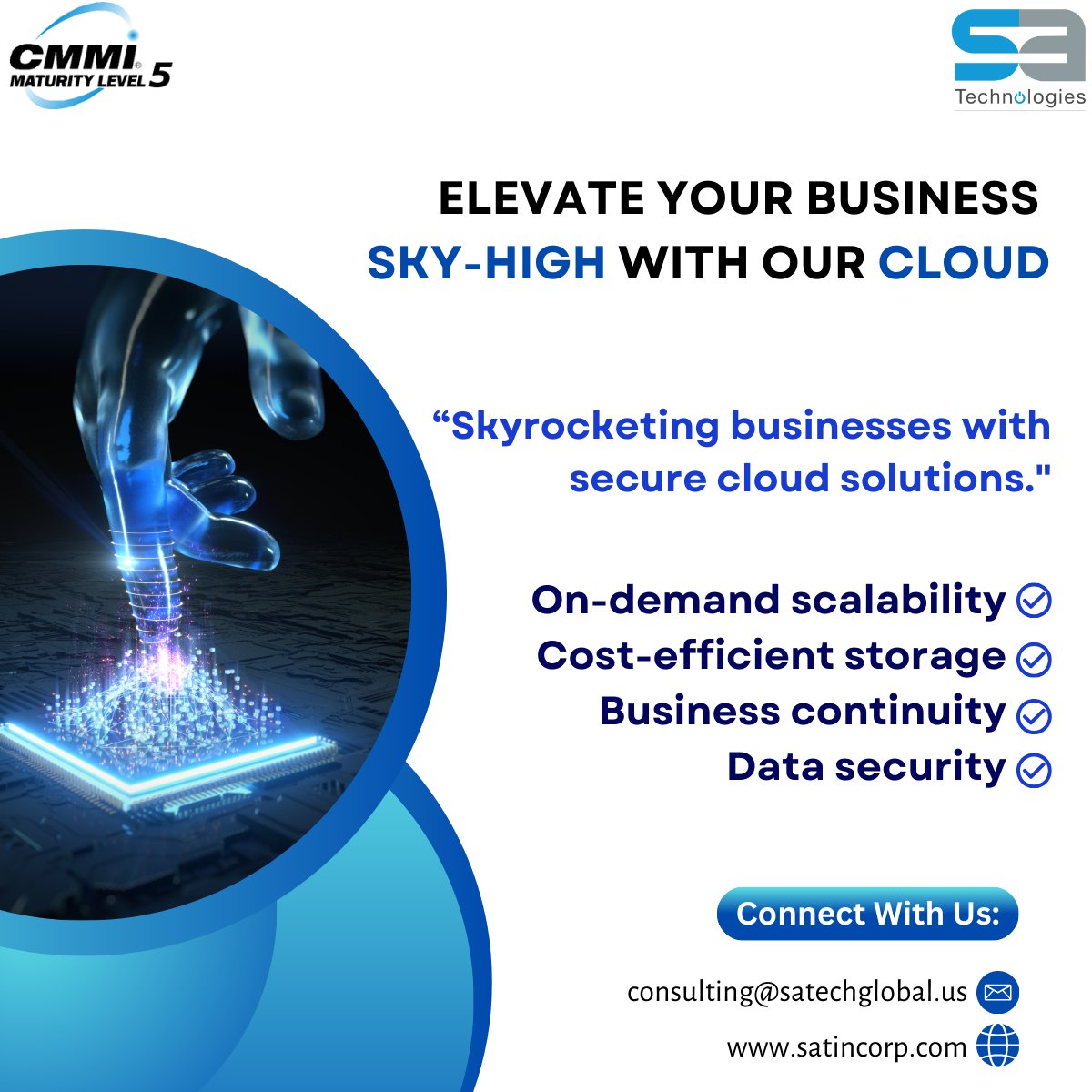 SatechGlobal's tweet image. Rise above with our unmatched cloud solutions.
Visit: satincorp.com
#cloudmasters #SATechnologies #skyhightech #cloudpioneers #businesselevation #ai #secureclouds #satincorp