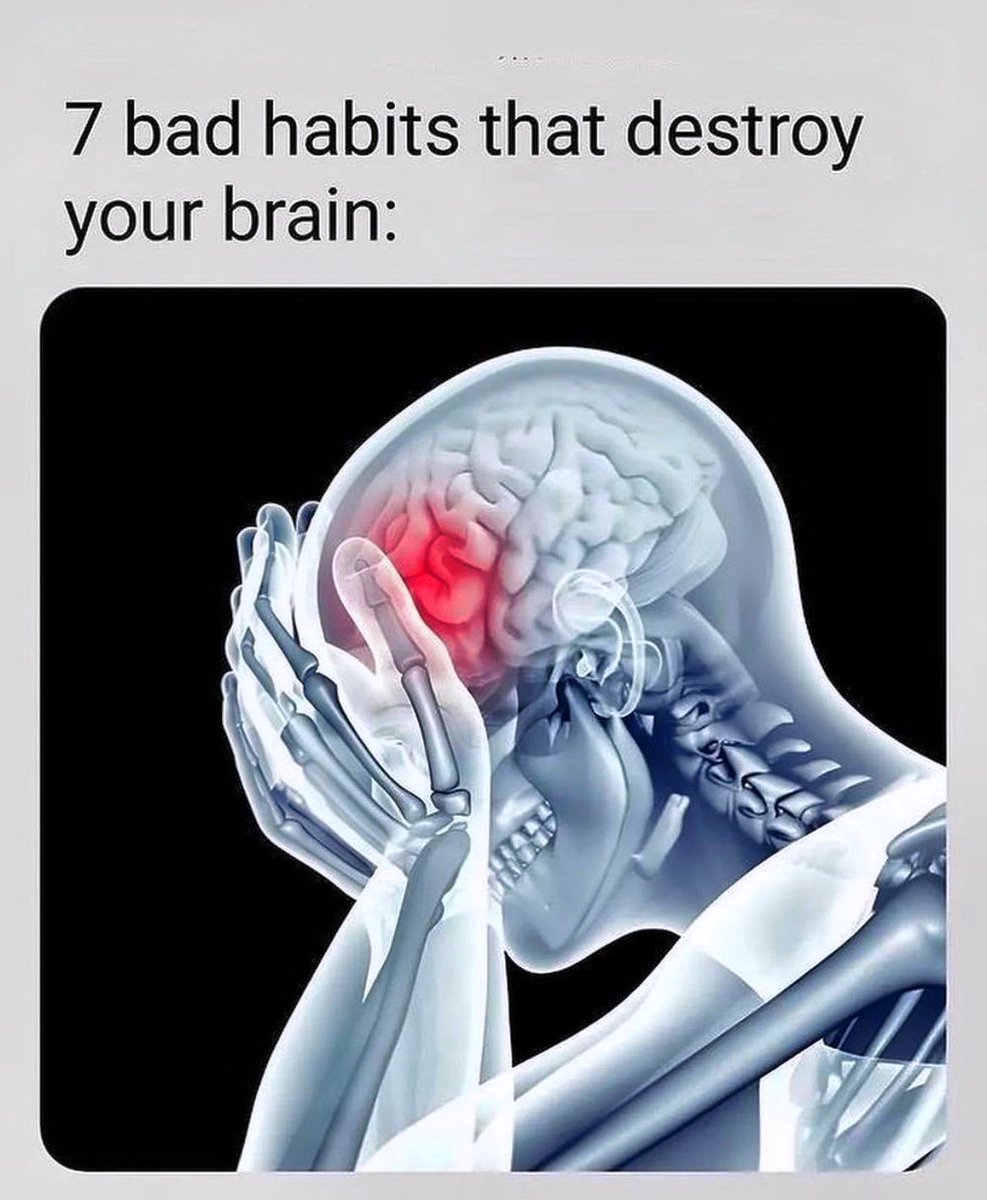 Artofphysique_'s tweet photo. 7 Bad Habits That Destroy Your Brain... https://t.co/p65zEtfqsO