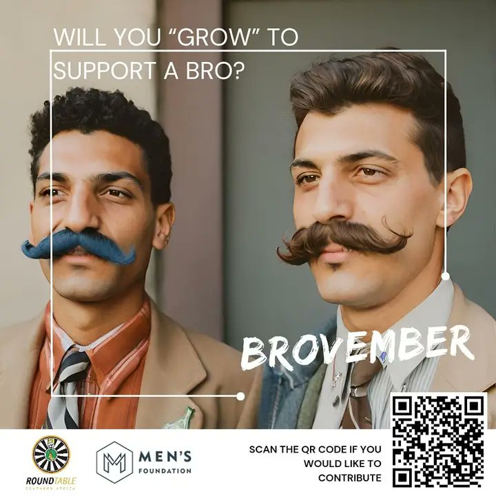 the gentlemen of Round Table are proudly participating in #Movember! We're growing mustaches and raising awareness for men's health issues.
Join us in the movement to support prostate cancer research, mental health initiatives, and more. Together, we can make a difference. 💪🧡