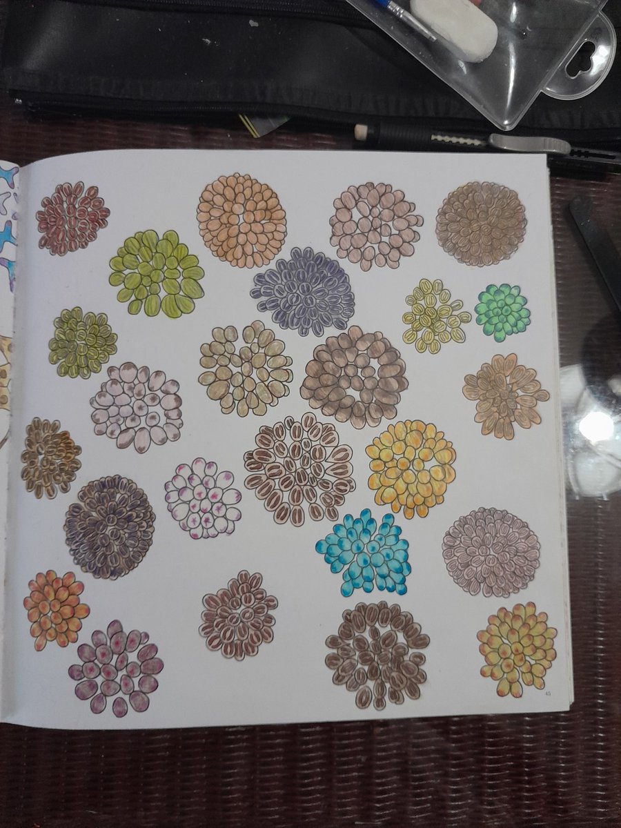NotAPrimeNumber's tweet photo. Been a while since I posted my #MicroMarvels colouring - I've had annual leave and this week I'm sick.
But I've now finished the #Algae section. So here's the photo dump. Starting with #Chlorophyte Dictyosphaerium.
Moving onto the eukaryotes next. https://t.co/T3y9UU7urP