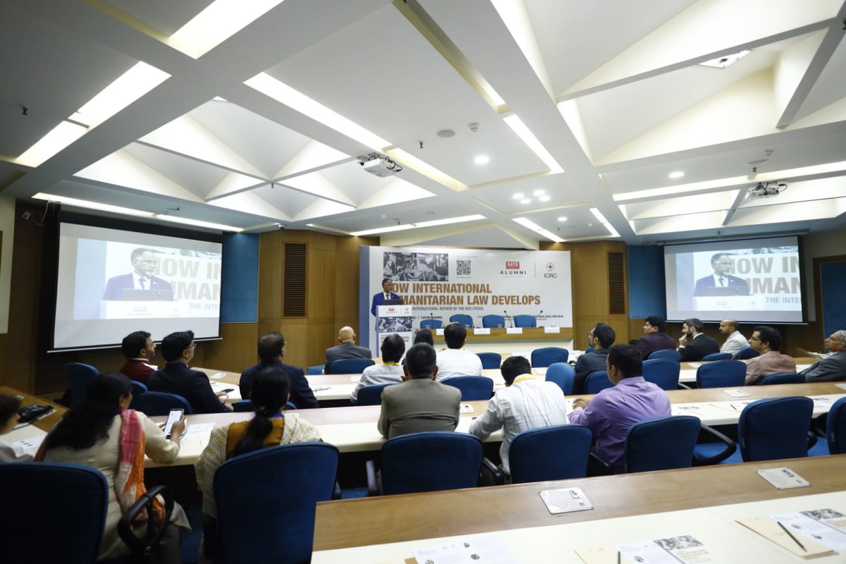 ICRC_nd's tweet photo. On 31st Oct, during the gathering of the alumni of the South Asia Training Session (SATS) on International Humanitarian Law, featuring a high-level panel discussion, one of the latest editions of International Review of the Red Cross, themed on 'How IHL Develops', was launched. https://t.co/RGDtBR5ICp