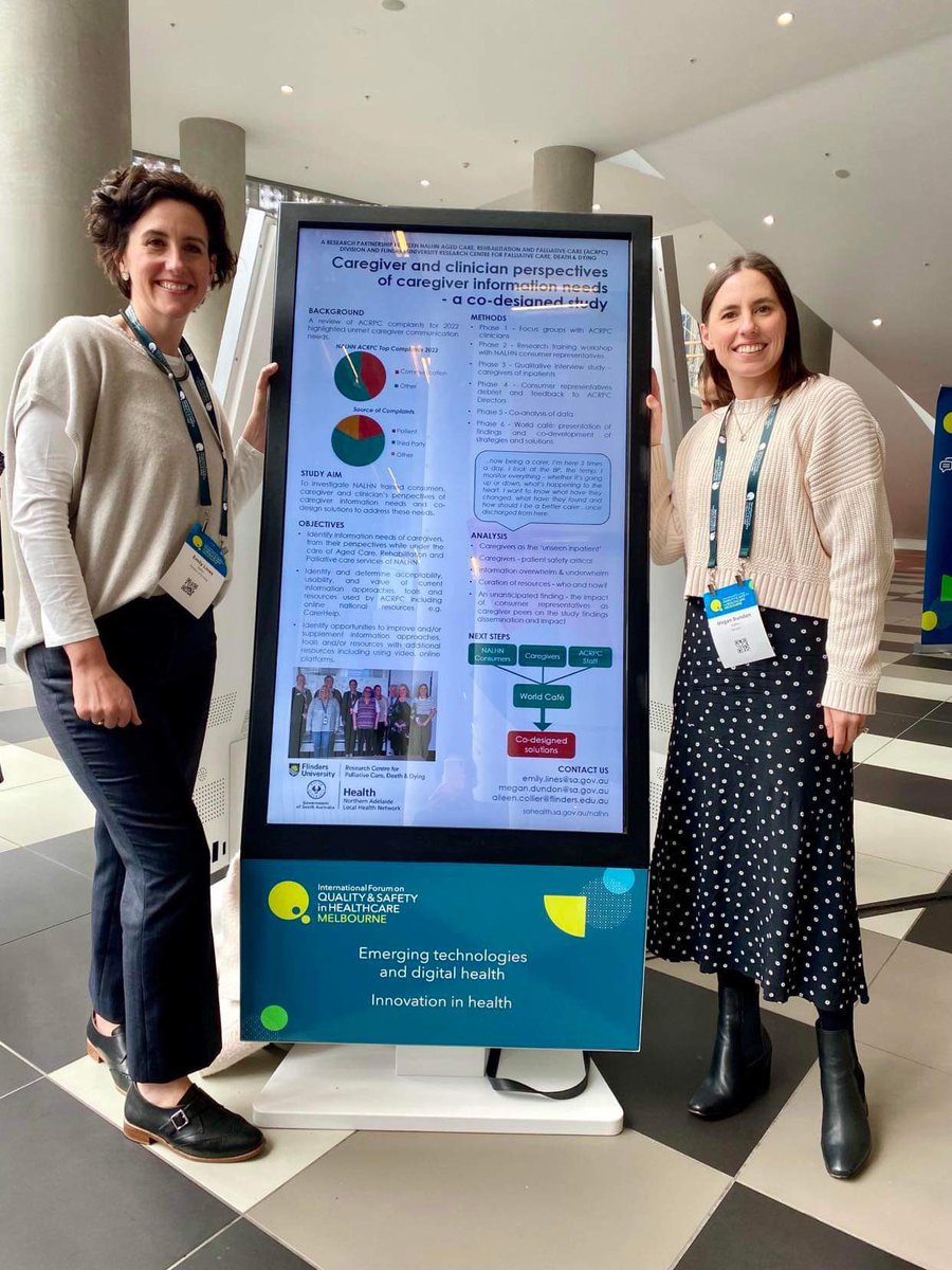 AileenCollier15's tweet photo. Also not quite correct on the only palliative care ePoster on #palliativecare @QualityForum @drleeroyw ;) My esteemed #NALHN colleagues Emily Lines & Megan Dundon presented our caregiver study @RePaDD1 @FlindersCFI @CareSearch #jointappointment #patientsafety https://t.co/BpKUmHiyFa