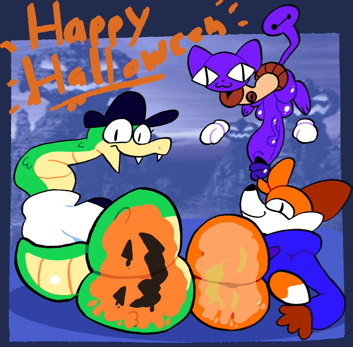 Mschaox6's tweet photo. Happy Halloween 🎃✨🎃🖤❗️ little gift for @superiorfoxda ^^👌✨ https://t.co/baEDET9tvB