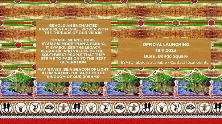 La région du Sud-Ouest #Cameroon vient de produire un tissu traditionel appelé #EYASU - qui sera désormais porté par toutes les tribus du Sud-Ouest.

© : MSE