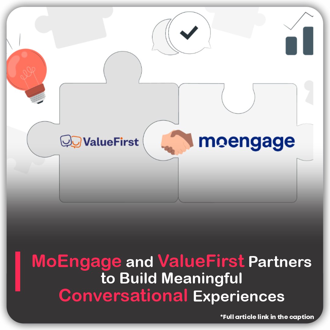 ValueFirst, a CPaaS player, has announced a strategic partnership with MoEngage, an industry-leading, insights-led #customer engagement platform. 

Read more - viestories.com/moengage-and-v…

#moengage #valuefirst #cpaas #customerengagement #partnership