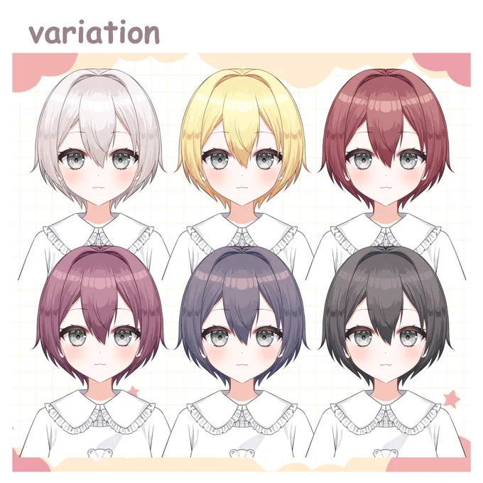 『くまみみの女の子』の追加テクスチャを販売しました!  お好みの組み合わせで楽しんでいただけたら幸いです  nizima▷ booth▷ #汎用モデル #Live2D