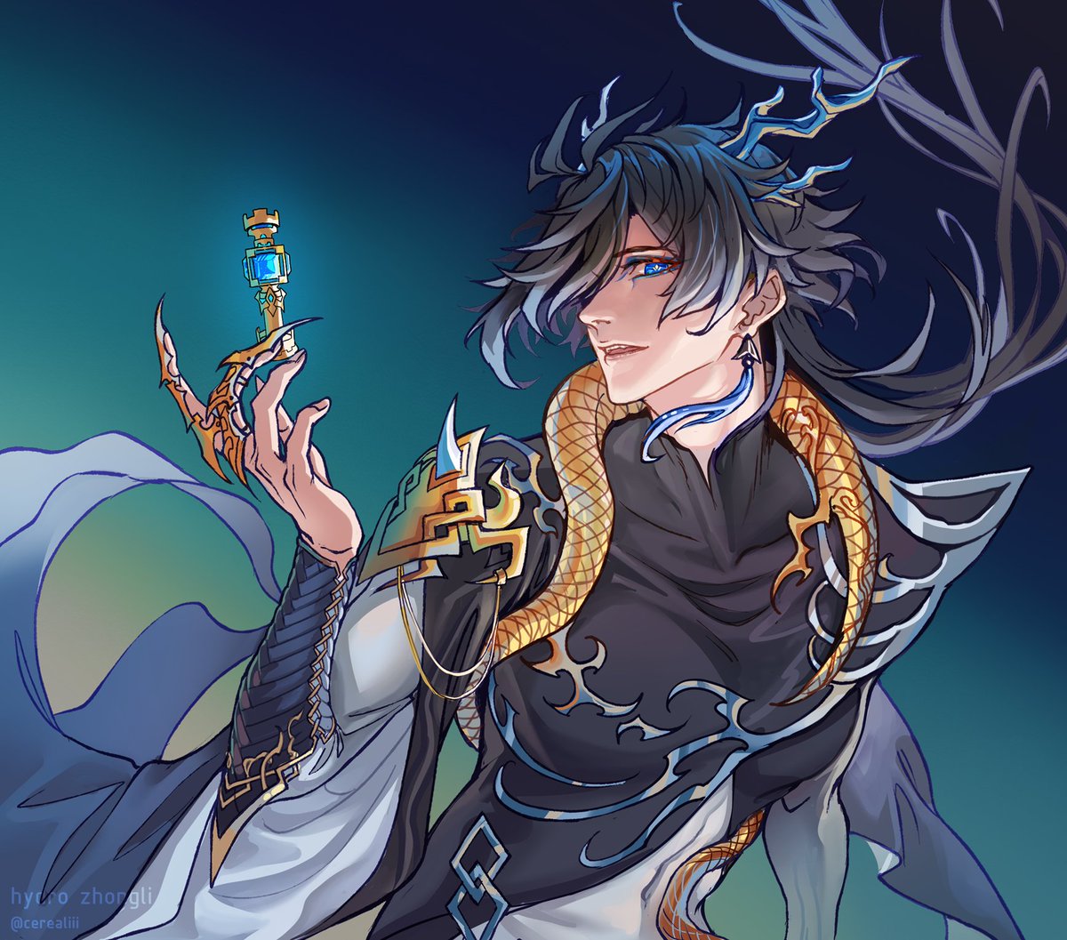 cerealiii's tweet photo. ✨ Full Hydro Zhongli I drew for @GIvisionswap character cards ! Since Long are aligned to water in CN mythologies I thought it fitting :3c

#genshinimpact #zhongli https://t.co/MisWdPpRFd