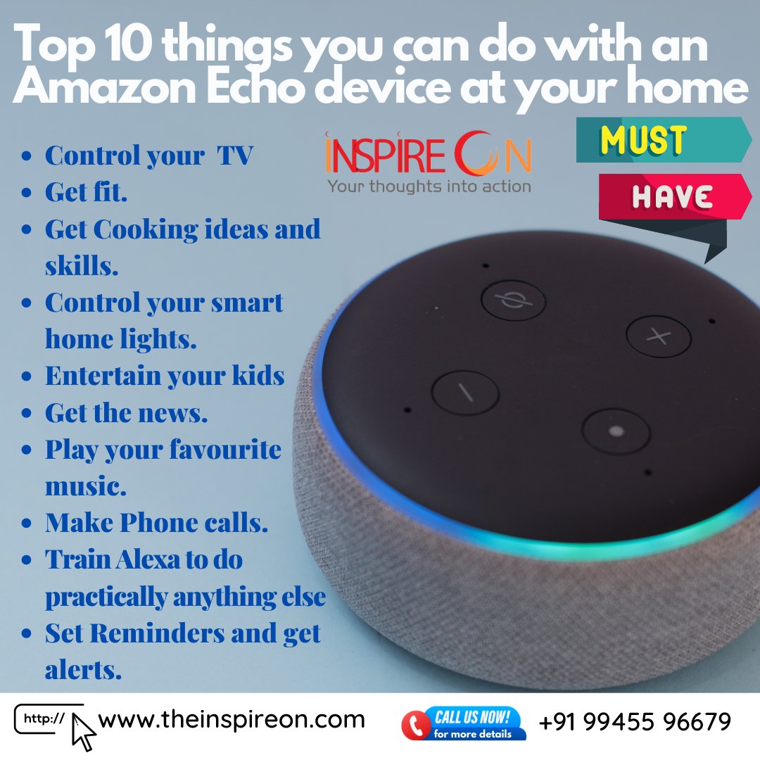 Amazon Echo Dot Devices
Group multiple Echo devices to play music simultaneously.
Control smart home devices. ...
Perform multiple actions with one command
#controlhome #motionsensors #alarmsystemforhome #burglaralarmsnearme #Appenableddevices
