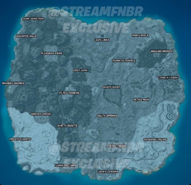 SERGamerzs's tweet photo. MAP OF THE RETURN OF CHAPTER 1! #FortniteOG  #FortniteChapter1  #FortniteLeaks https://t.co/Ui8HIaEmE2